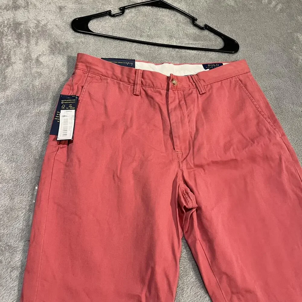 Polo Ralph Lauren Pants Mens 31x30 Red Polo Chino Classic Fit Twill Cotton
